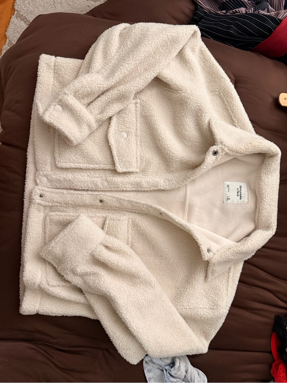 A&F Free Cream Sherpa Jacket